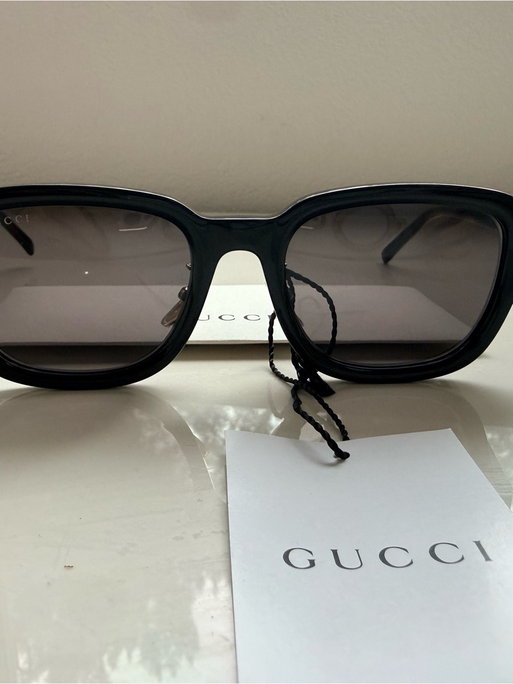 Gucci Black Square Frame Sunglasses with Gradient Lenses